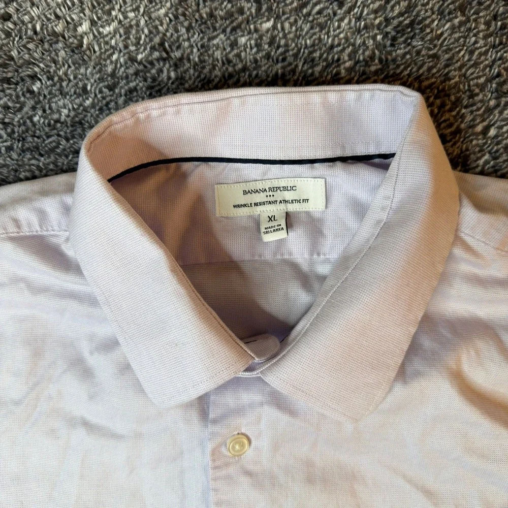Banana Republic Mens XL Athletic Fit Wrinkle Resistant Dress Shirt‎ Button Down